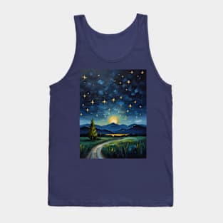 night moon and mountains Tank Top